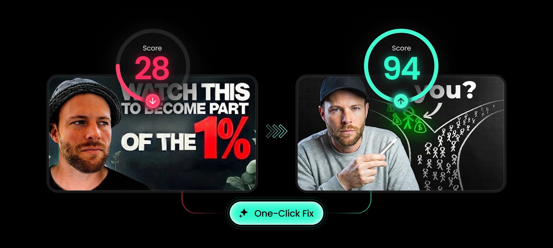 Before and after thumbnail improvement